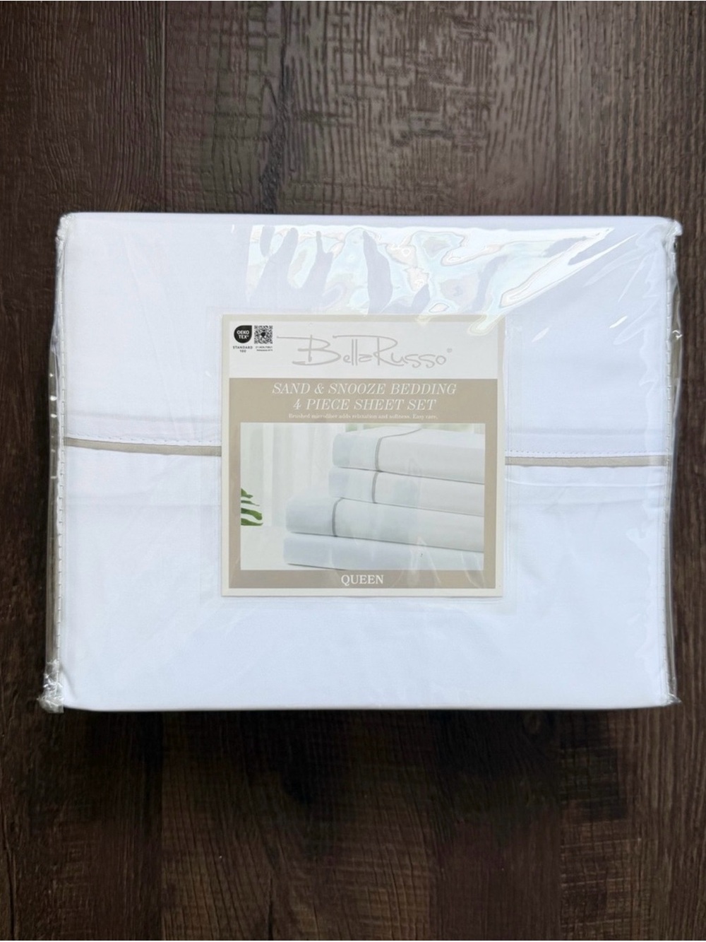 NWT Bella Russo Sand And Snooze Bedding 4 Piece Sheet Set - Queen